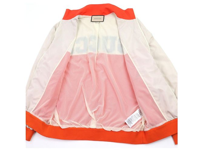 Gucci Nylonjacke Polyesterjacke Beige Orange - Ansicht 4