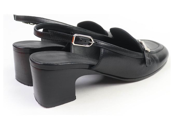Leder-Pumps Anfini von Hermès Schwarz - Ansicht 3