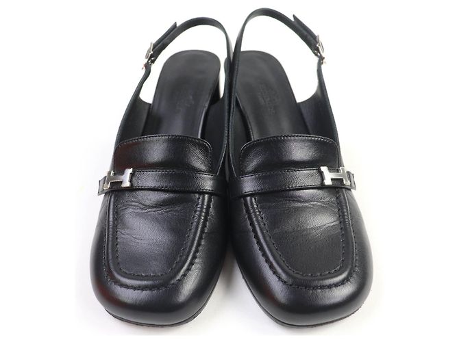 Leder-Pumps Anfini von Hermès Schwarz - Ansicht 4
