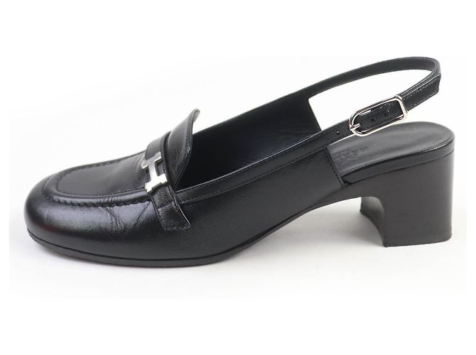 Leder-Pumps Anfini von Hermès Schwarz - Ansicht 5