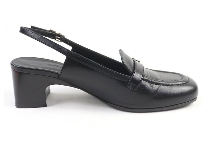 Leder-Pumps Anfini von Hermès Schwarz - Ansicht 6