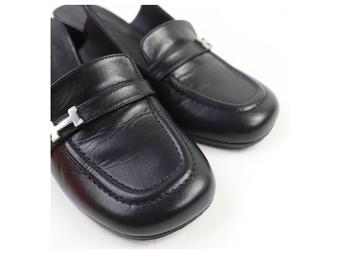 Leder-Pumps Anfini von Hermès Schwarz - Ansicht 8