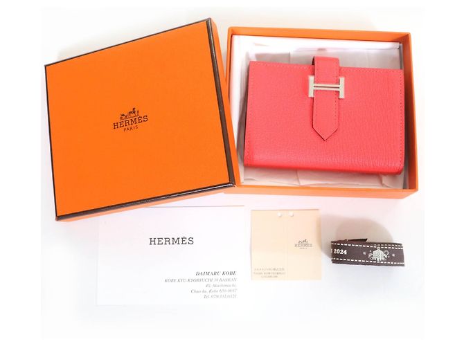 Cartera de cuero Bearn Mini de Hermès Rosa - vista 2