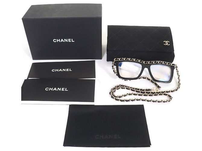 Timeless Gafas de sol Chanel COCO Mark Chain Negro - vista 2
