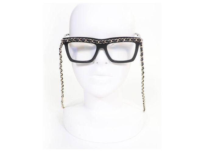 Timeless Gafas de sol Chanel COCO Mark Chain Negro - vista 3
