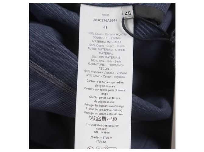Chaqueta de algodón doble Dior Gardners Azul Azul marino - vista 8