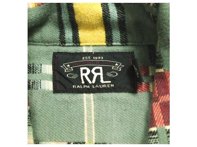 Ralph Lauren Camisa overshirt de algodón jacquard a cuadros marrón RRL Verde - vista 7