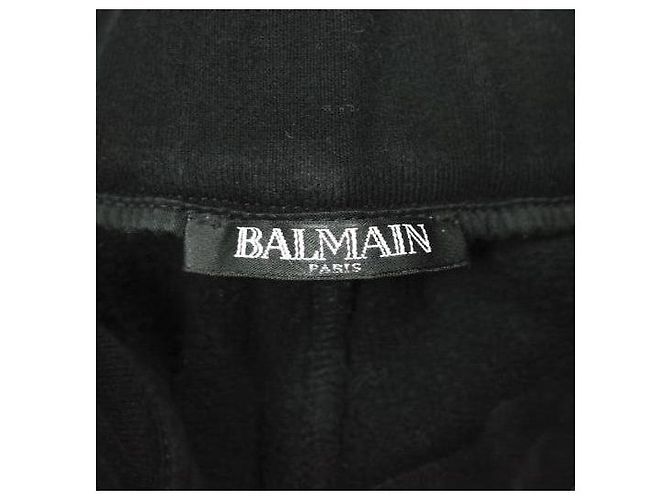 Autre Marque Pantalones de moto con cremallera Balmain Pantalones de algodón Negro - vista 7