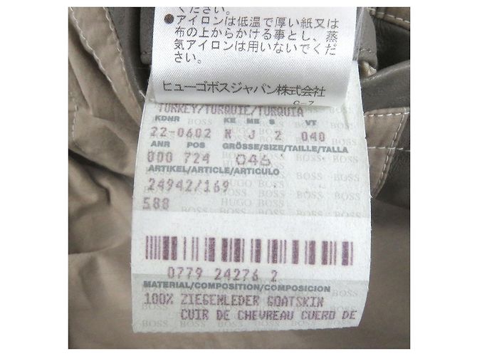 Autre Marque Chaqueta de cuero de cabra Hugo Boss Gris Gris antracita - vista 10