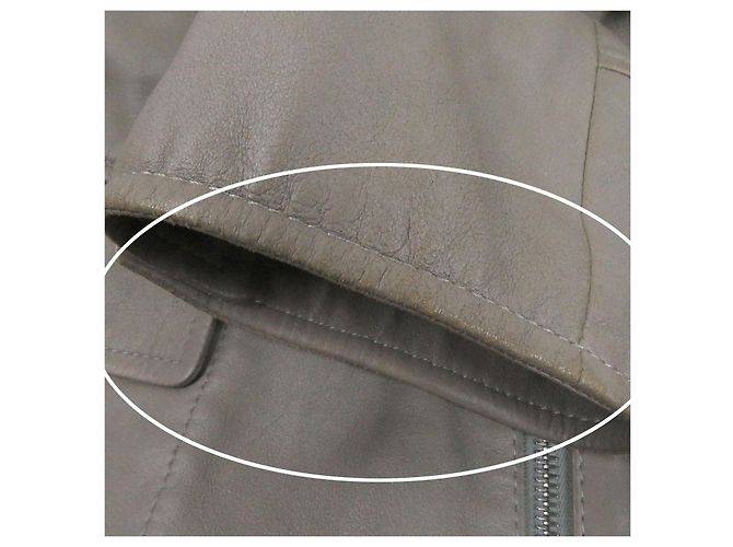 Autre Marque Chaqueta de cuero de cabra Hugo Boss Gris Gris antracita - vista 13
