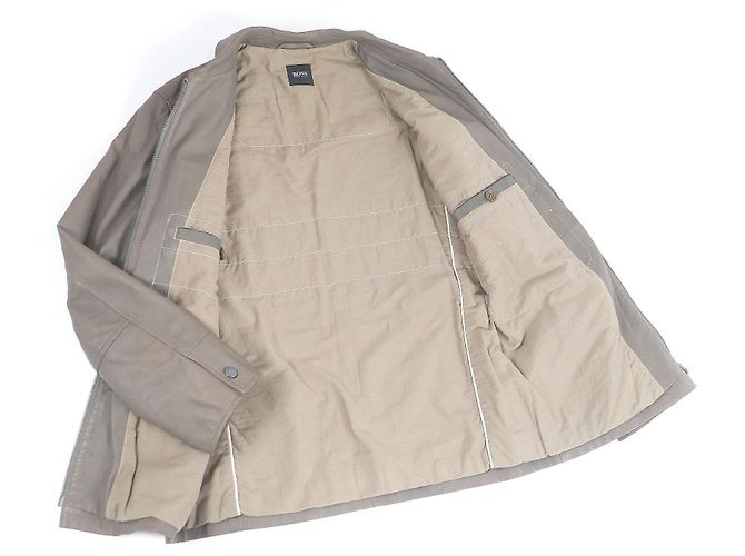 Autre Marque Chaqueta de cuero de cabra Hugo Boss Gris Gris antracita - vista 3