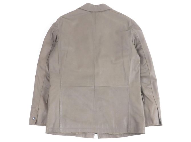 Autre Marque Chaqueta de cuero de cabra Hugo Boss Gris Gris antracita - vista 4