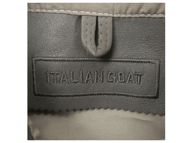 Autre Marque Chaqueta de cuero de cabra Hugo Boss Gris Gris antracita - vista 7