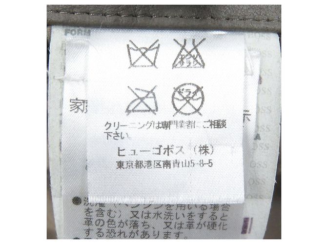 Autre Marque Chaqueta de cuero de cabra Hugo Boss Gris Gris antracita - vista 8