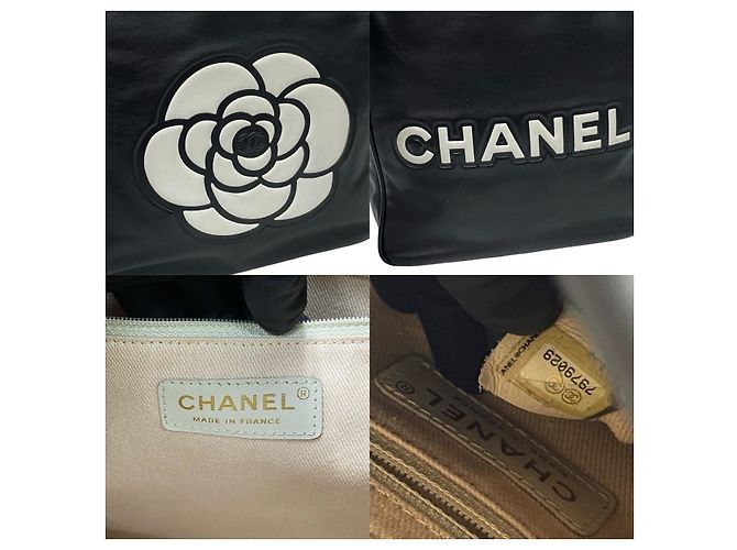 Timeless Borsa 2 in 2 in pelle di agnello Camelia di Chanel Nero Bianco - vista 4