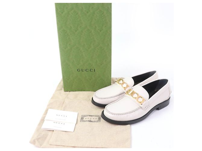 Mocassini Gucci in pelle Beige Crudo - vista 2
