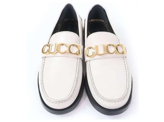 Mocassini Gucci in pelle Beige Crudo - vista 4