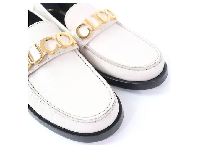 Mocassini Gucci in pelle Beige Crudo - vista 8