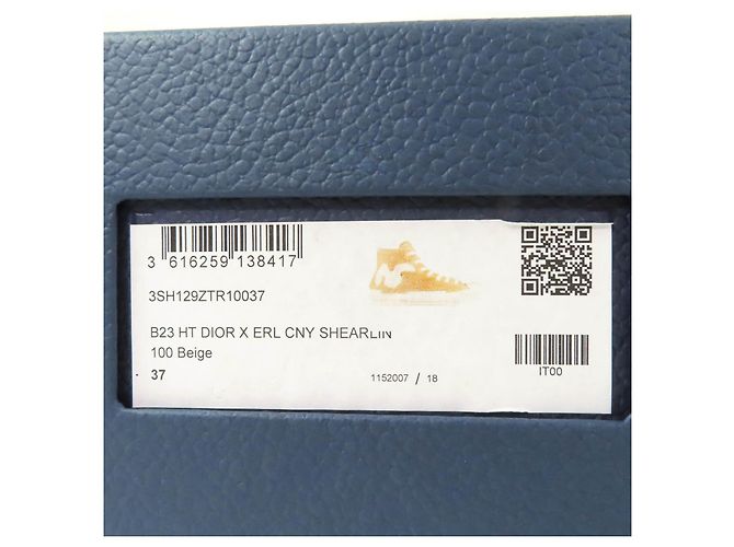 Sneakers alte Dior B23 con motivo coniglio in shearling Beige - vista 14