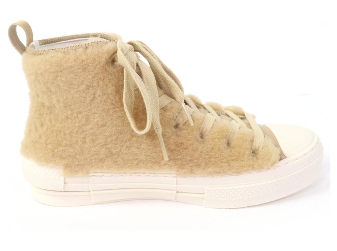 Sneakers alte Dior B23 con motivo coniglio in shearling Beige - vista 6