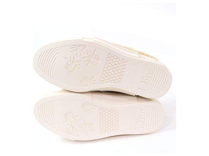 Sneakers alte Dior B23 con motivo coniglio in shearling Beige - vista 7