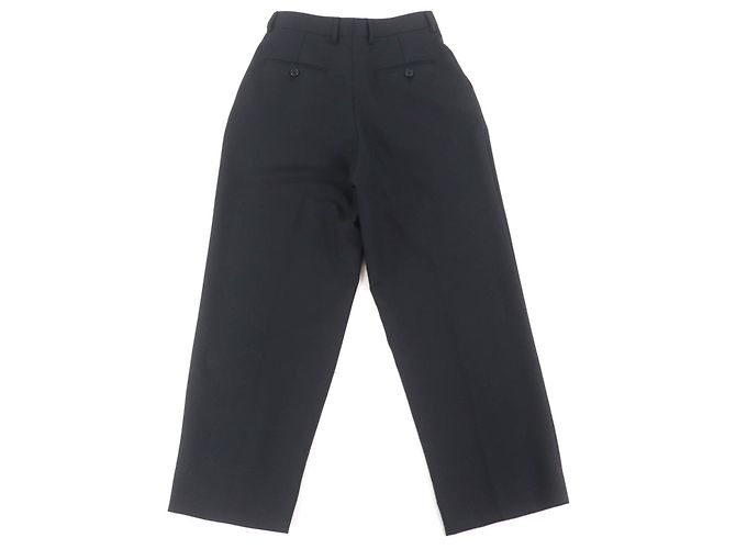 Céline Calça larga de dois pregas Celine Center em lã Preto - vista 2