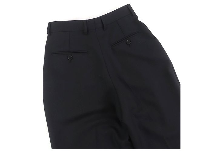 Céline Calça larga de dois pregas Celine Center em lã Preto - vista 4