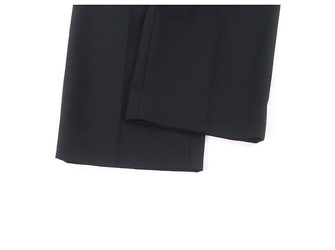 Céline Calça larga de dois pregas Celine Center em lã Preto - vista 5