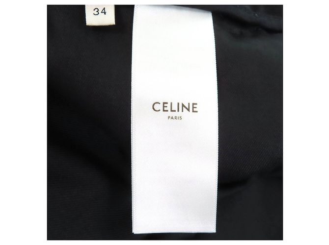 Céline Calça larga de dois pregas Celine Center em lã Preto - vista 8