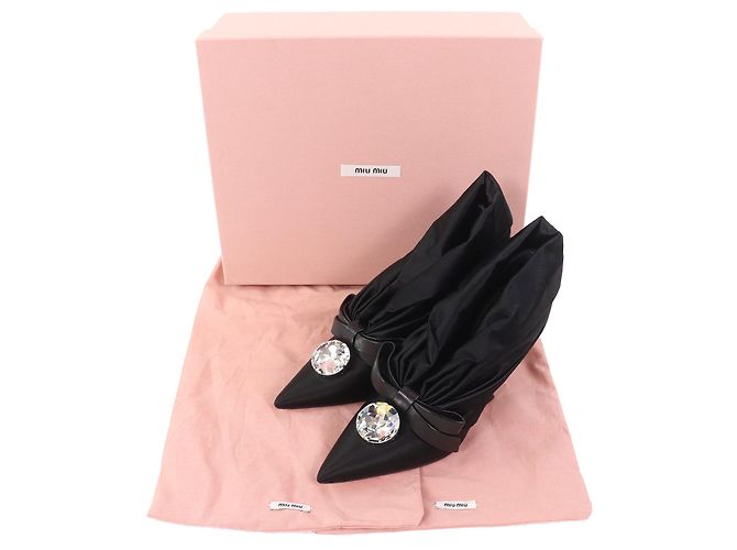 Miu Miu Pumps Satin-Pumps Schwarz - Ansicht 2