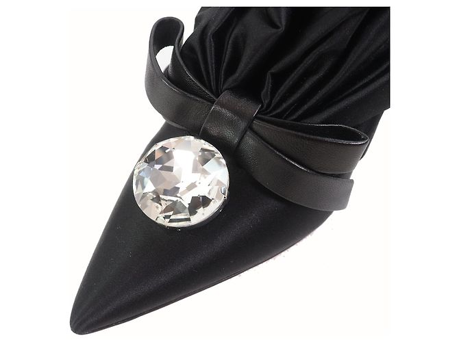 Miu Miu Pumps Satin-Pumps Schwarz - Ansicht 9