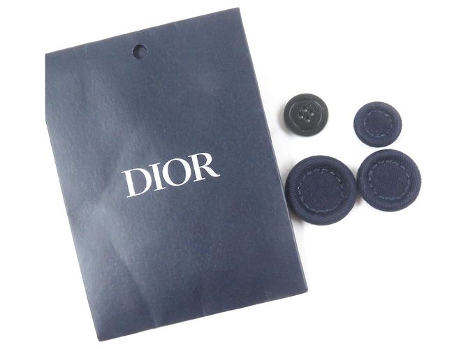 Abrigo Balmacaan de algodón bordado con el logo de Dior Azul Azul marino - vista 10