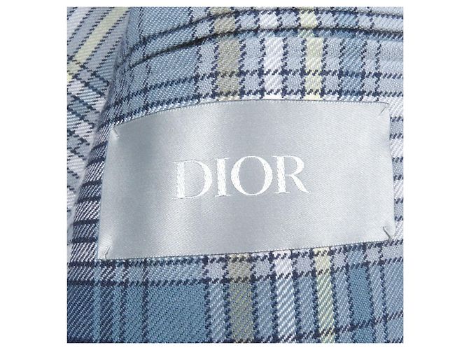Abrigo Balmacaan de algodón bordado con el logo de Dior Azul Azul marino - vista 7