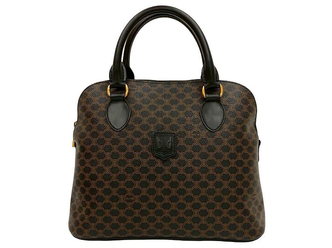 Céline Borsa Boston in pelle Celine Marrone Nero - vista 2