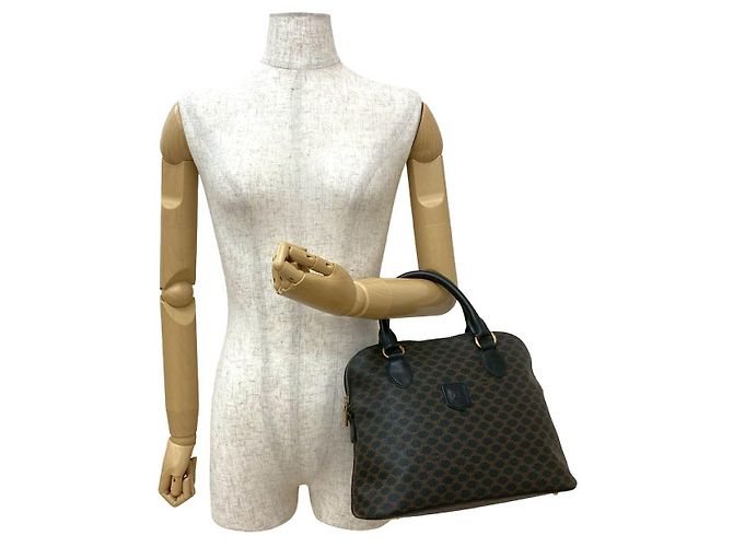 Céline Borsa Boston in pelle Celine Marrone Nero - vista 3