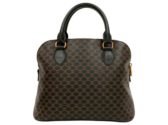 Céline Borsa Boston in pelle Celine Marrone Nero - vista 4