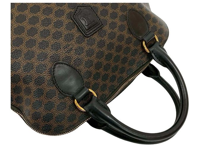 Céline Borsa Boston in pelle Celine Marrone Nero - vista 5