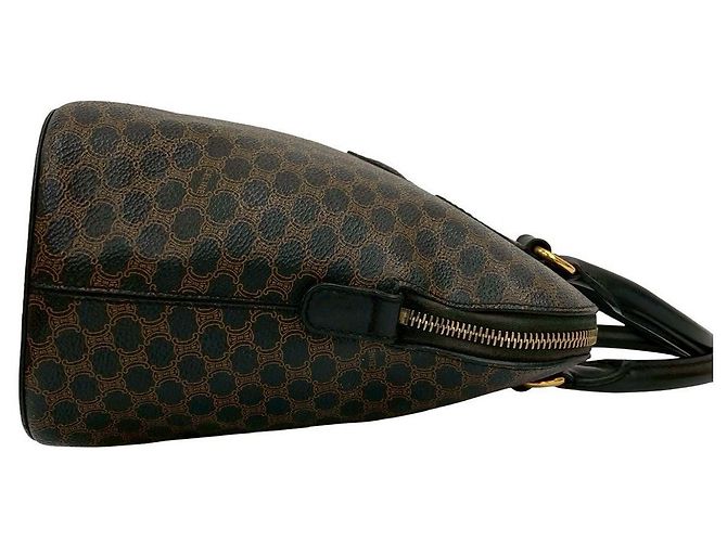 Céline Borsa Boston in pelle Celine Marrone Nero - vista 7
