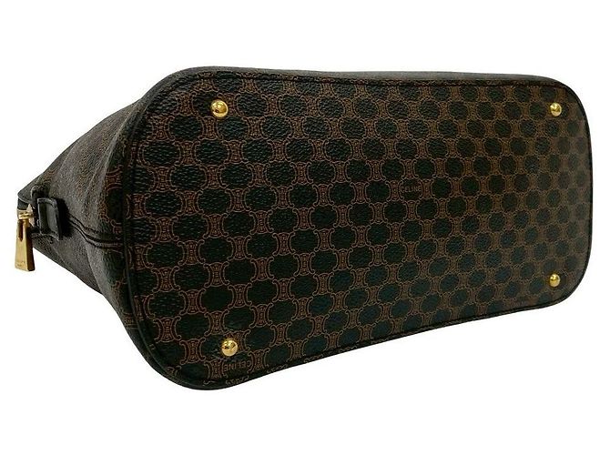 Céline Borsa Boston in pelle Celine Marrone Nero - vista 8