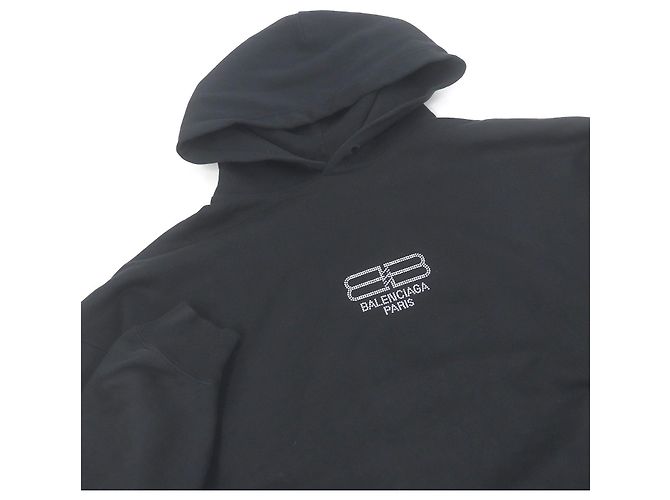 Everyday Sudadera de algodón con logo BB de strass Balenciaga Negro - vista 2
