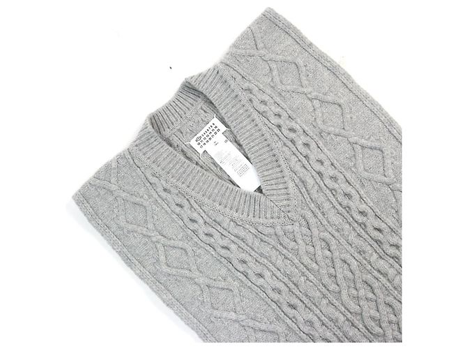 Maison Martin Margiela Maison Margiela 1 Bester Icon Stitch Poncho-Stil Pullover aus Wolle Grau - Ansicht 2