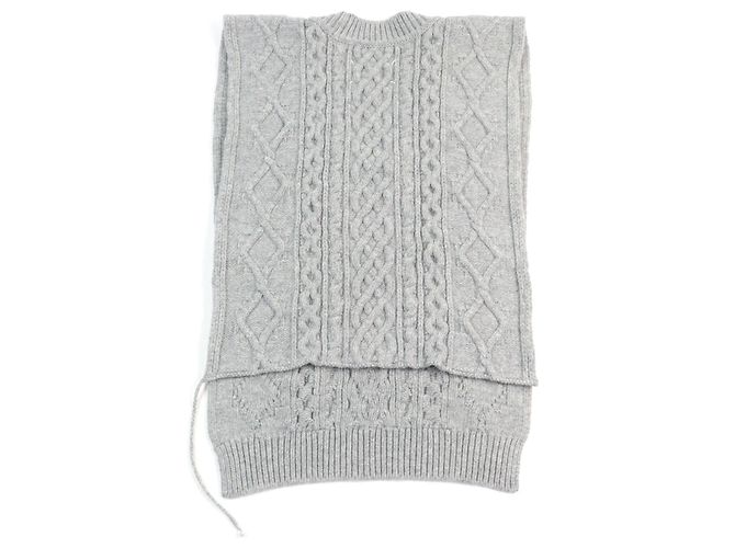 Maison Martin Margiela Maison Margiela 1 Bester Icon Stitch Poncho-Stil Pullover aus Wolle Grau - Ansicht 3