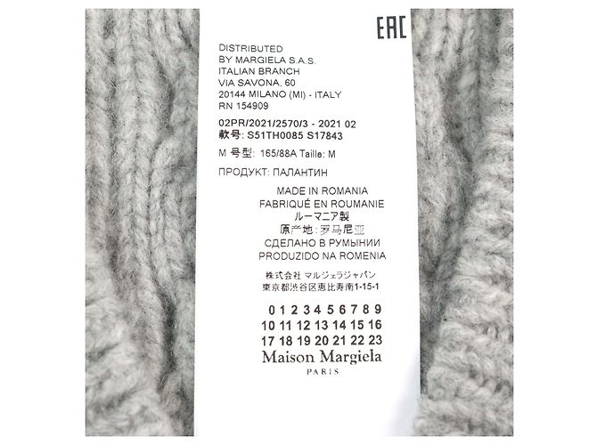 Maison Martin Margiela Maison Margiela 1 Bester Icon Stitch Poncho-Stil Pullover aus Wolle Grau - Ansicht 7