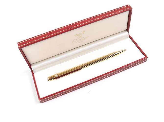 Bolígrafo Cartier Trinity con patrón de rayas Dorado - vista 2