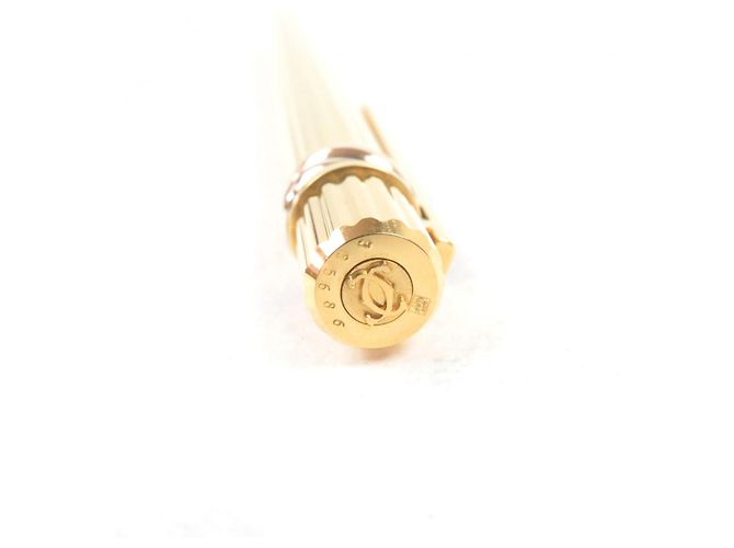 Bolígrafo Cartier Trinity con patrón de rayas Dorado - vista 9