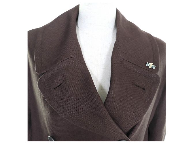 Hermès Chaqueta de lino Hermes Castaño - vista 4