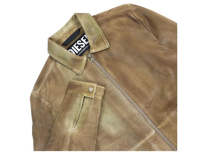 Autre Marque Diesel L-CLIME Lammfelllederjacke Braun - Ansicht 2