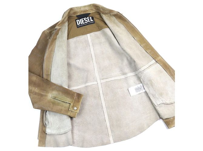 Autre Marque Diesel L-CLIME Lammfelllederjacke Braun - Ansicht 3