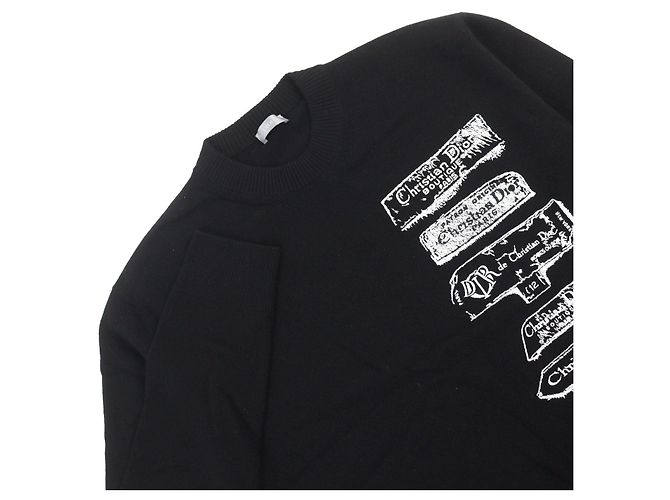 Dior Archives Labels Wool Knit Black - view 2