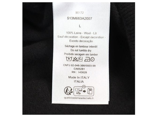 Dior Archives Labels Wool Knit Black - view 8